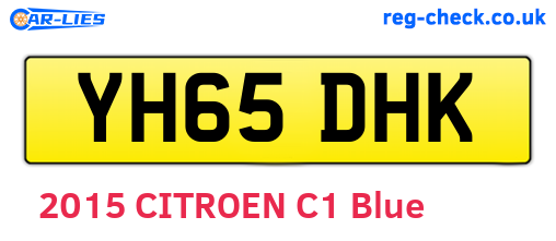 YH65DHK are the vehicle registration plates.