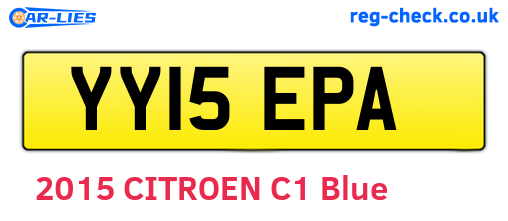 YY15EPA are the vehicle registration plates.