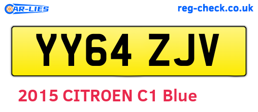 YY64ZJV are the vehicle registration plates.