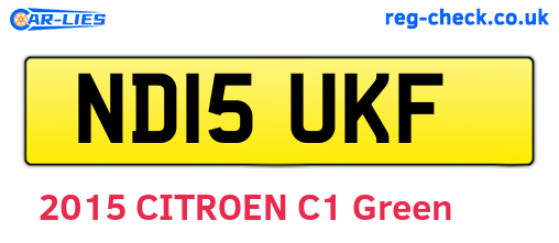 ND15UKF are the vehicle registration plates.