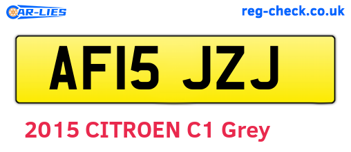 AF15JZJ are the vehicle registration plates.