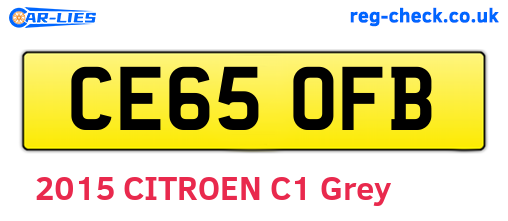 CE65OFB are the vehicle registration plates.