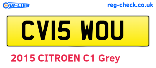 CV15WOU are the vehicle registration plates.