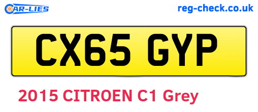 CX65GYP are the vehicle registration plates.