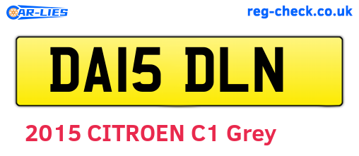 DA15DLN are the vehicle registration plates.