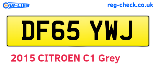 DF65YWJ are the vehicle registration plates.
