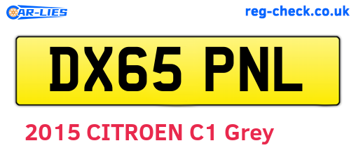 DX65PNL are the vehicle registration plates.