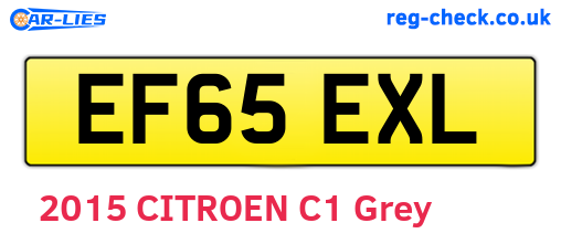 EF65EXL are the vehicle registration plates.