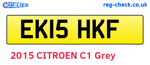 EK15HKF are the vehicle registration plates.