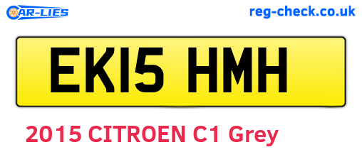 EK15HMH are the vehicle registration plates.
