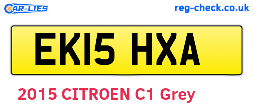 EK15HXA are the vehicle registration plates.