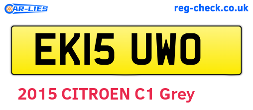EK15UWO are the vehicle registration plates.