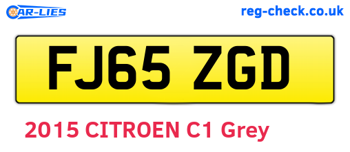 FJ65ZGD are the vehicle registration plates.
