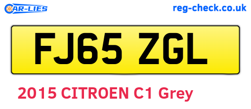 FJ65ZGL are the vehicle registration plates.