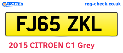 FJ65ZKL are the vehicle registration plates.
