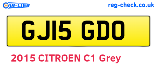 GJ15GDO are the vehicle registration plates.