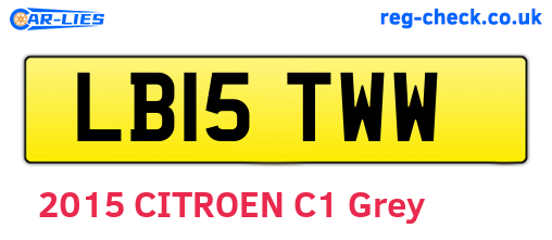 LB15TWW are the vehicle registration plates.