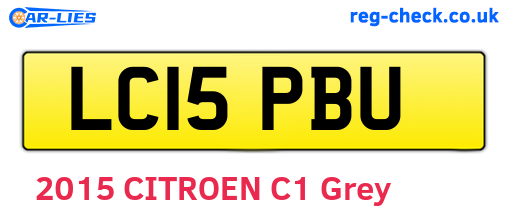 LC15PBU are the vehicle registration plates.