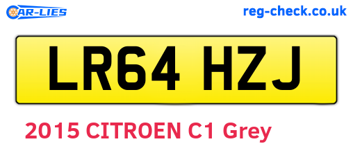LR64HZJ are the vehicle registration plates.