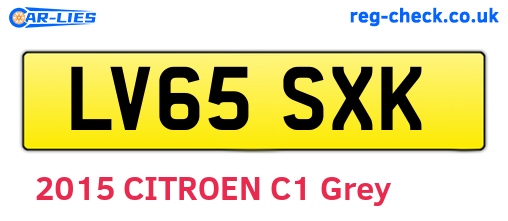 LV65SXK are the vehicle registration plates.
