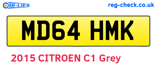 MD64HMK are the vehicle registration plates.