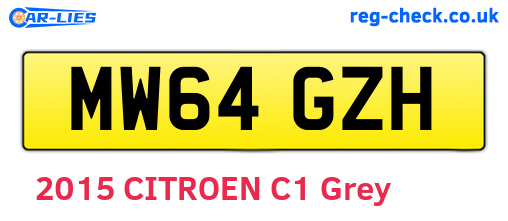 MW64GZH are the vehicle registration plates.