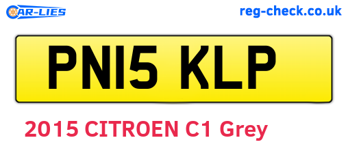 PN15KLP are the vehicle registration plates.