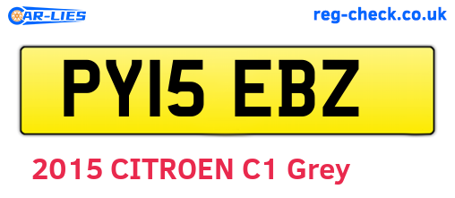 PY15EBZ are the vehicle registration plates.