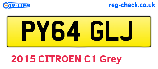 PY64GLJ are the vehicle registration plates.