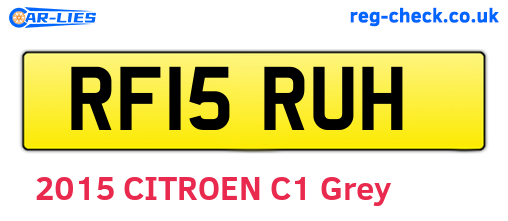 RF15RUH are the vehicle registration plates.