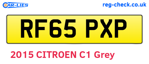 RF65PXP are the vehicle registration plates.