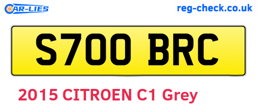 S700BRC are the vehicle registration plates.