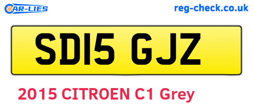 SD15GJZ are the vehicle registration plates.