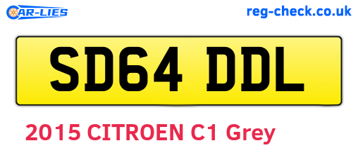 SD64DDL are the vehicle registration plates.