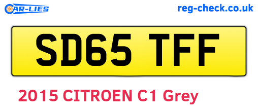 SD65TFF are the vehicle registration plates.