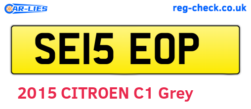 SE15EOP are the vehicle registration plates.