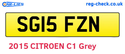 SG15FZN are the vehicle registration plates.