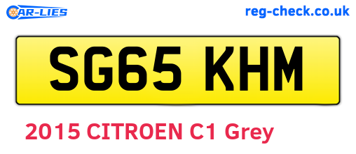 SG65KHM are the vehicle registration plates.