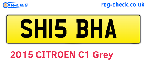 SH15BHA are the vehicle registration plates.