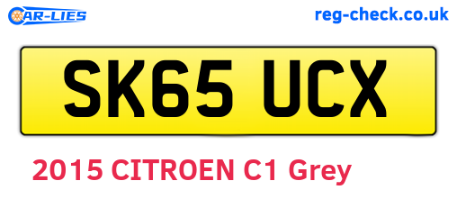 SK65UCX are the vehicle registration plates.