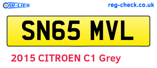 SN65MVL are the vehicle registration plates.