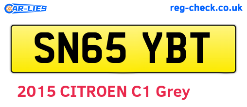 SN65YBT are the vehicle registration plates.
