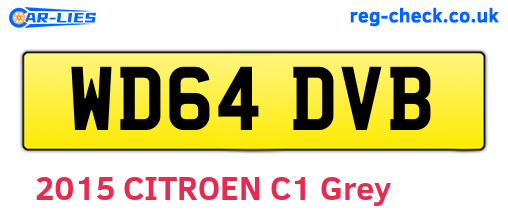 WD64DVB are the vehicle registration plates.