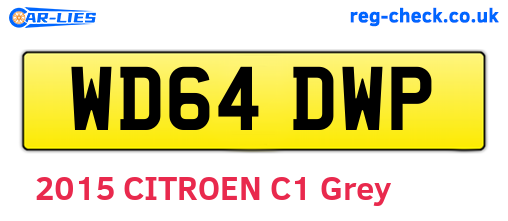 WD64DWP are the vehicle registration plates.