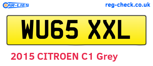 WU65XXL are the vehicle registration plates.