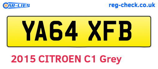 YA64XFB are the vehicle registration plates.