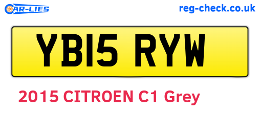 YB15RYW are the vehicle registration plates.