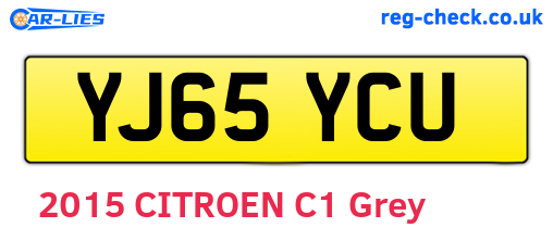 YJ65YCU are the vehicle registration plates.