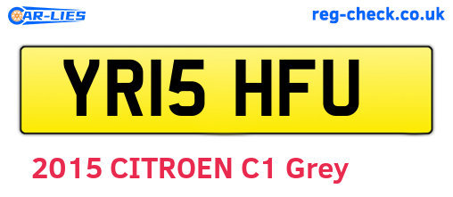 YR15HFU are the vehicle registration plates.