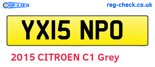 YX15NPO are the vehicle registration plates.